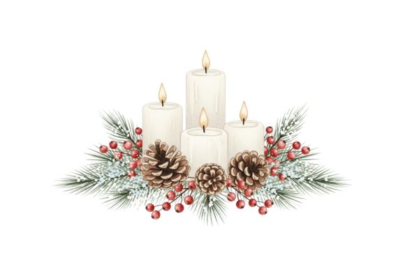 Christmas Advent Candles Arrangement Illustrations Review