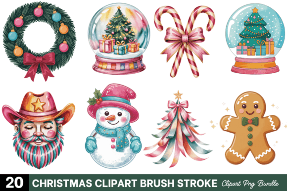 Christmas Clipart Brush Stroke Bundle Review