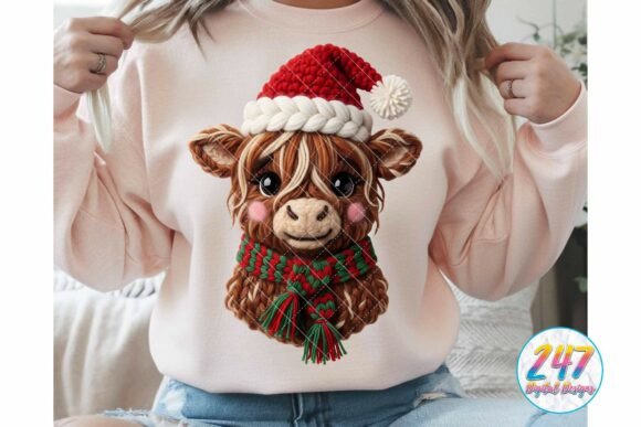 Christmas Highland Cow PNG Winter Knit Illustrations Review