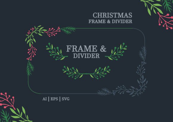 Christmas Leaf Frame, Decorative Floral Illustrations Review