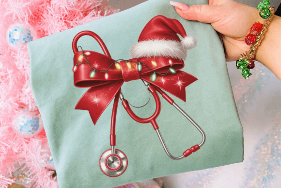 Christmas Nurse Stethoscope Bow PNG: A Designer’s Review for Illustrations
