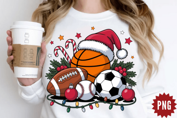 Christmas Sport Balls PNG Clipart Design for Illustrations