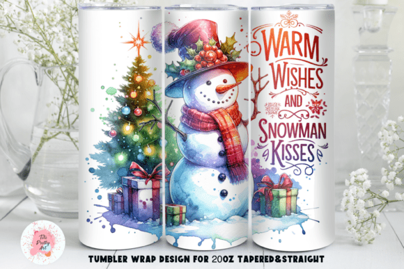 Christmas Tumbler Wrap Design PNG 20oz Illustrations