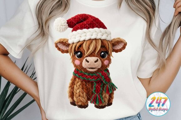 Crochet Highland Cow Faux Yarn Christmas: A Designer’s Review of This Festive Illustrations Asset