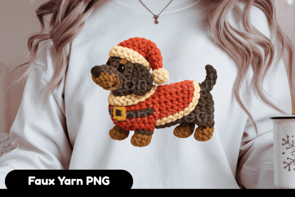 Faux Yarn Christmas Dachshund PNG: A Designer’s Take on Holiday Illustrations
