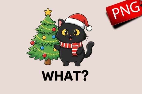 Funny Cat Christmas Sublimation
