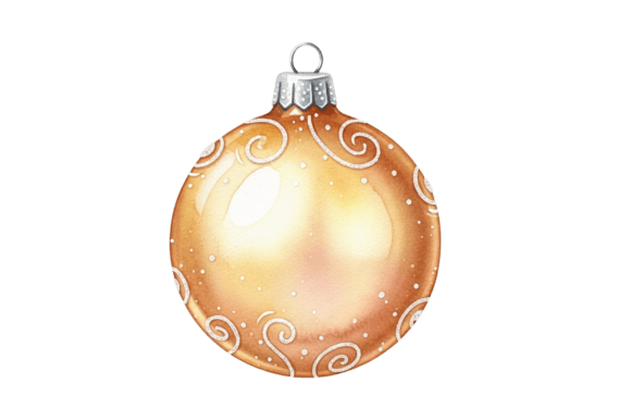 Golden Watercolor Christmas Ornament Review for Illustrations