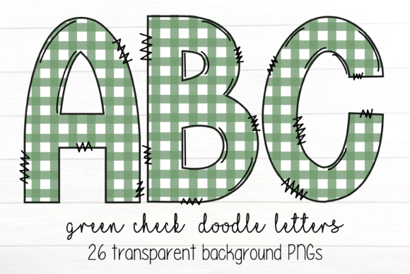 Green Check Christmas Doodle Letter Illustrations Review