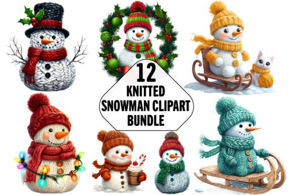 Knitted Snowman Christmas Clipart Bundle: A Designer’s Review of Seasonal Illustrations