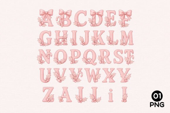 Pink Coquette Christmas Alphabet PNG Review