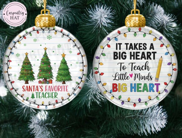 Teacher Christmas Ornament PNG Review for Illustrations