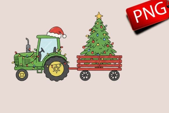 Tractor Farm Christmas Sublimation Illustrations Review