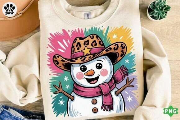 Western Christmas Png,Snowman Brushstrok Illustrations