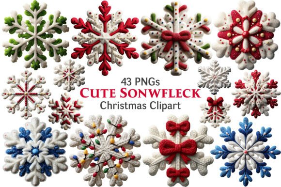 Whimsical Christmas Sonwfleck Clipart